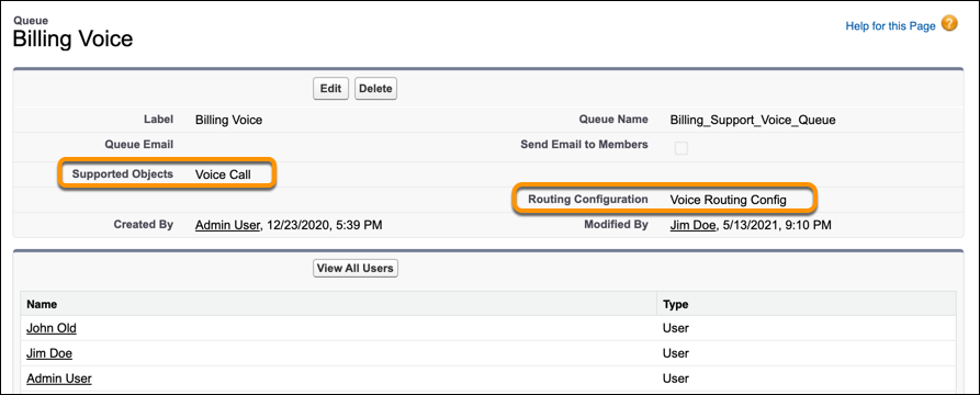 Billing Voice queue