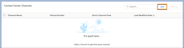 Contact Center Channels section