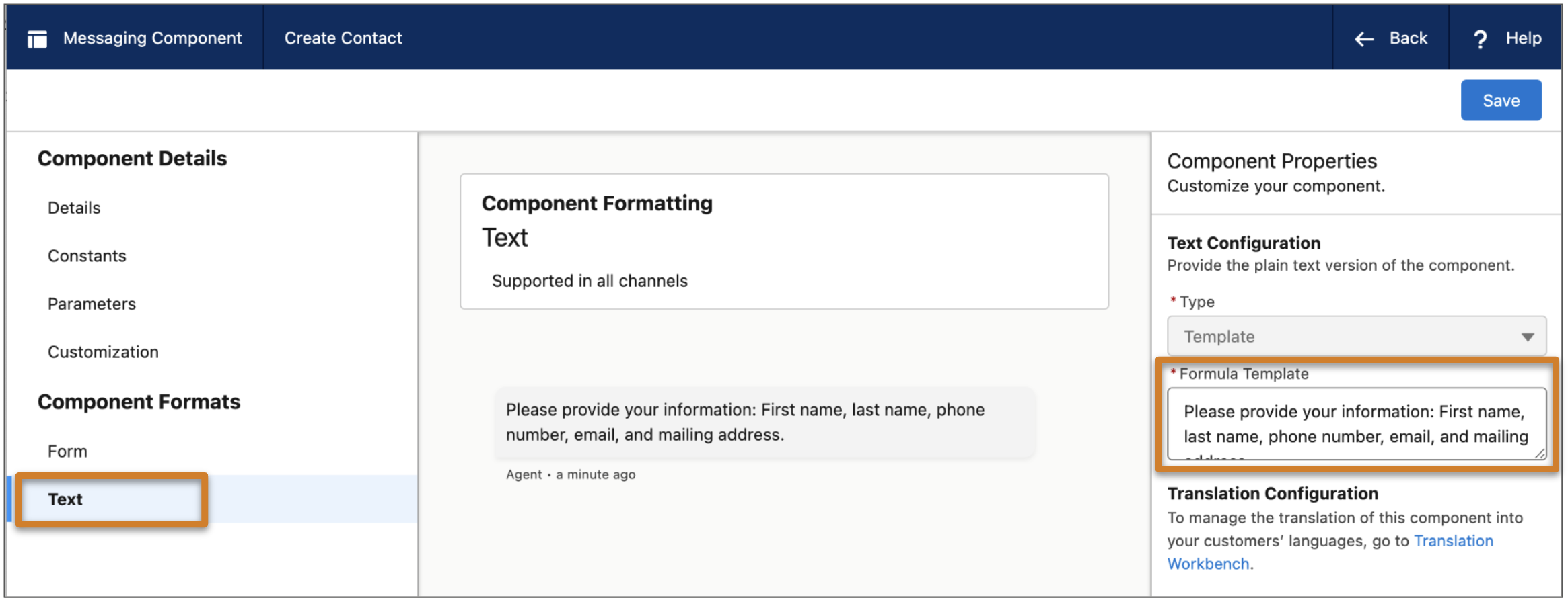 Text format properties