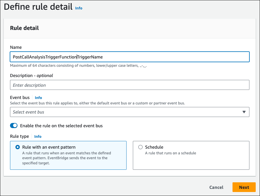 The name and the description of the rule