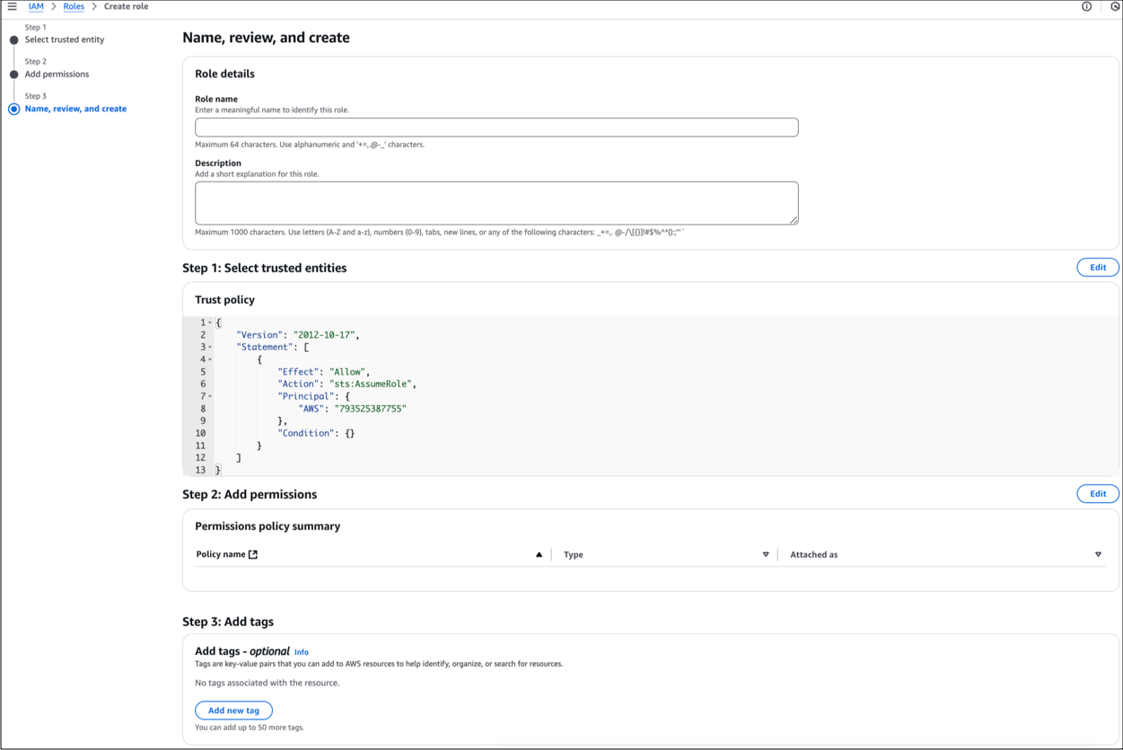 Name, review, and create page
