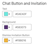 Pulsante Chat e colori dell'invito