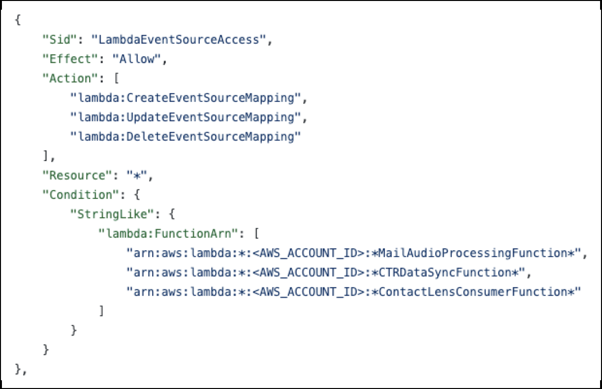 Lambda-tjeneste i Amazon Connect-politik