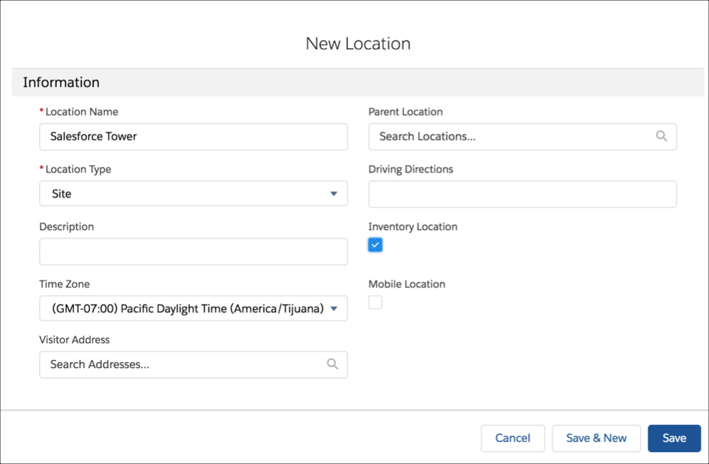 Create consignment locations for work sites.