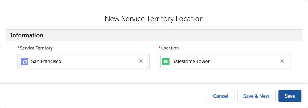 Create a service territory location.