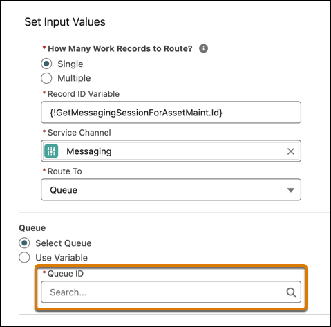 Queue ID field in the flow