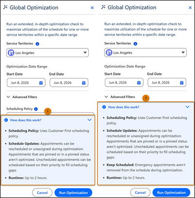 Global Optimization side panel showing the How Does This Work section