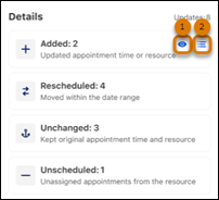 In-Day Optimization Results side panel showing the updates to service appointments in the Details section
