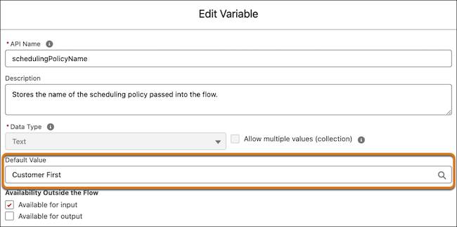 Default scheduling policy