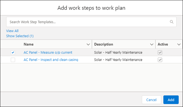Agregar pasos de trabajo a plan de trabajo
