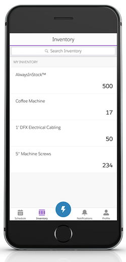 Onglet Inventaire iOS