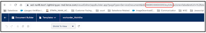L'ID modello viene visualizzato nell'URL dopo &amp;id=.
