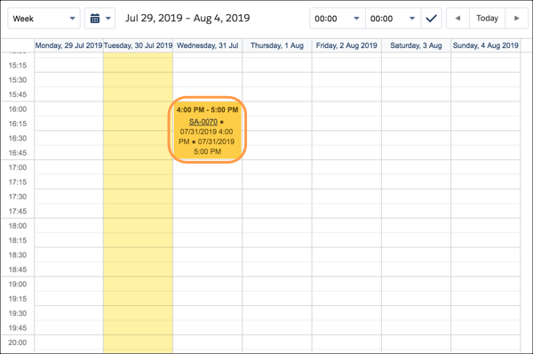 Velden voor afspraken weergeven in de agenda van een serviceresource.