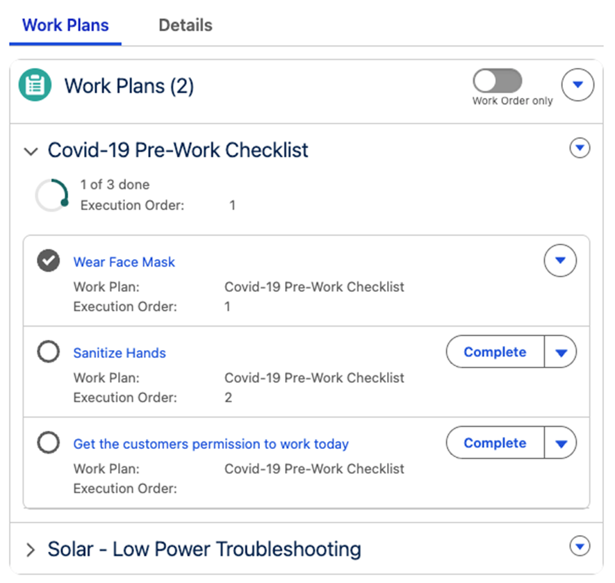 Work Plans Lightning Web Component