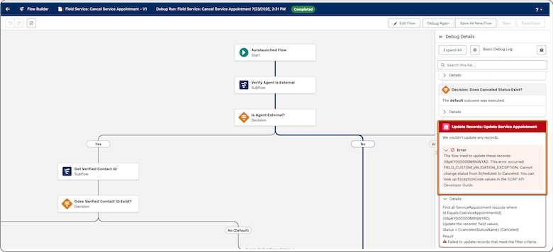 Fel i Flow Builder