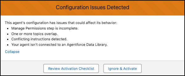 Agent Activate Error message