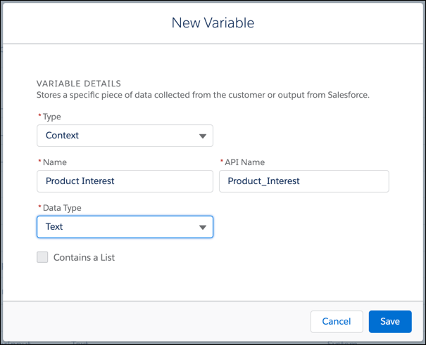 Create a custom context variable.