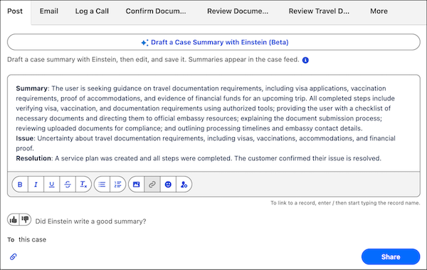 Summarize case draft example