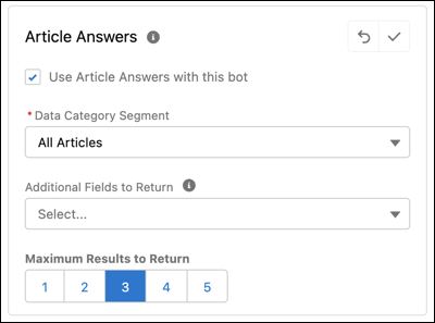 Configure Article Answers on the Bot Overview page.
