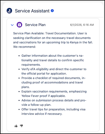 Service plan with no Start Plan button