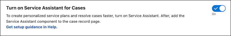 Service Assistant enabled on Case record page