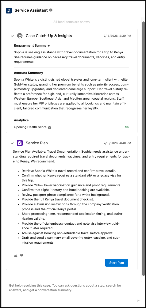 Service plan with Case Catch-Up & Insights