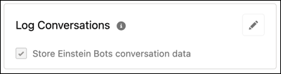The log conversations setting on the Overview page