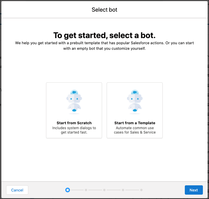 Velg en robot for å komme i gang