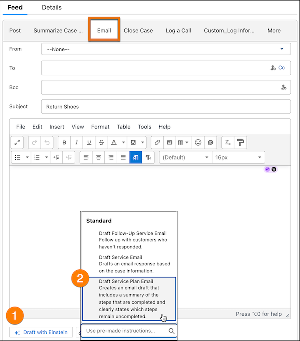 Set-up van conceptserviceplan-e-mail