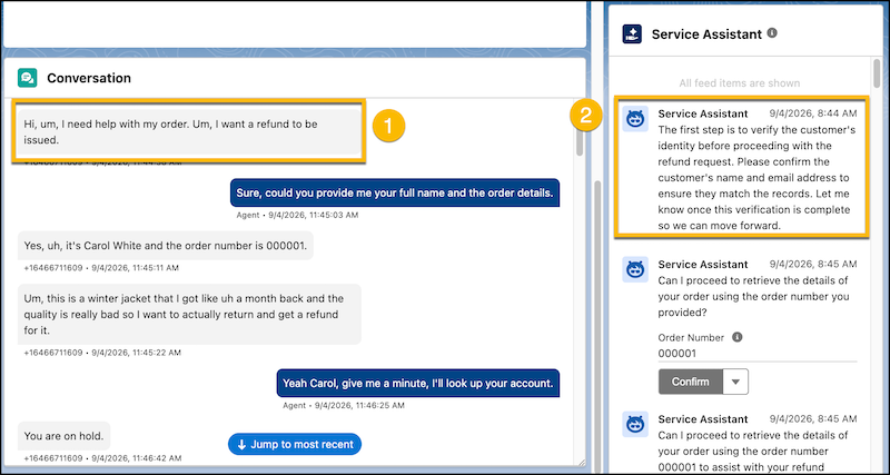 A service plan starting automatically on a Voice Call record.