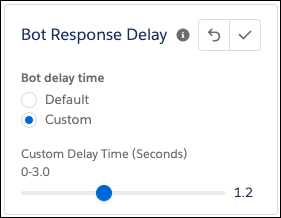 Bot response delay checkbox and slider