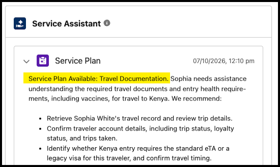The plan summary with the subagent name at the top.
