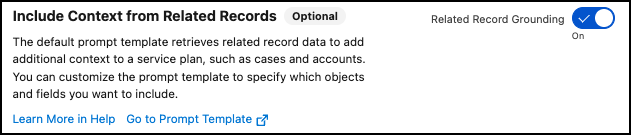 Messaging related record grounding toggle