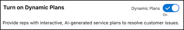 The Turn on Dynamic Service Plans setting turned on.