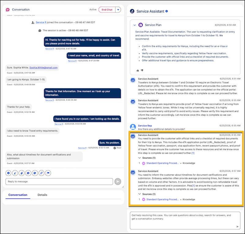 Voice knowledge example