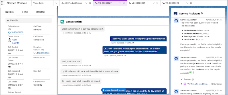 Example of Service Assistant for Voice