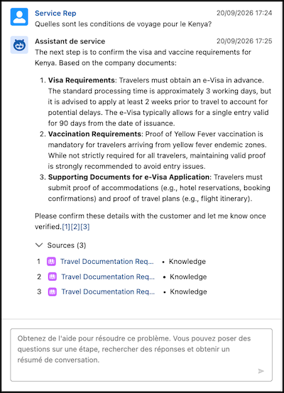 Agent chat box description text in the service rep's preferred language
