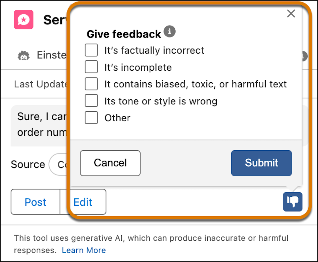 O componente de feedback.