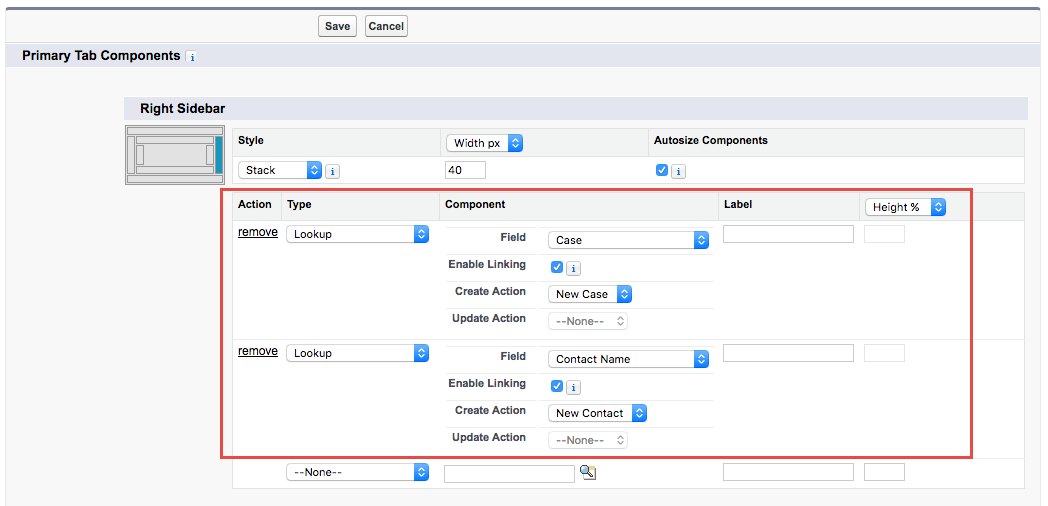 Multiple lookup components