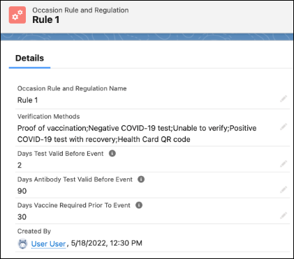 Screenshot of rules and regulation