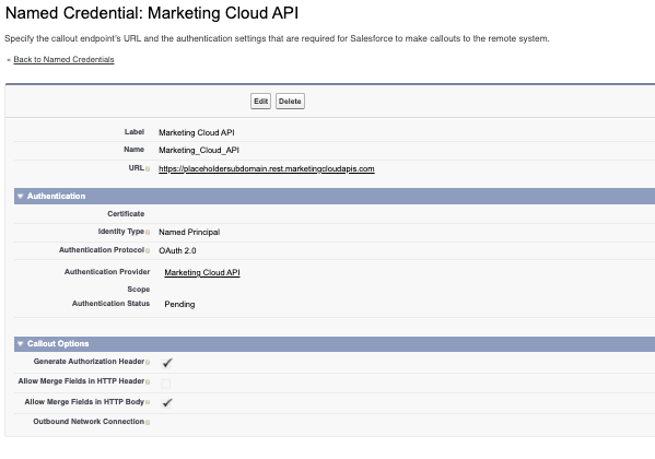 Screen cap of user name and password named credential authorization
