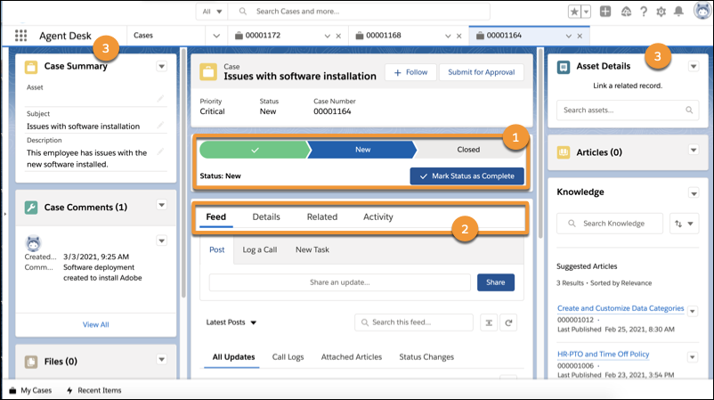 Get all the information you need to work on and resolve tickets in Agent Desk.