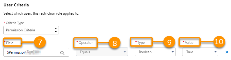 Permission user criteria
