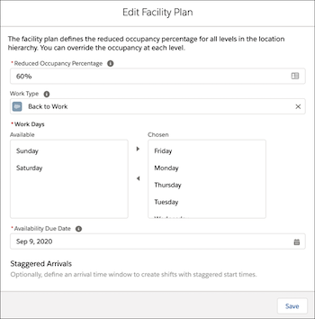 Edit Facility Plan