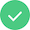 Completed icon; a green circle with a white check mark inside it