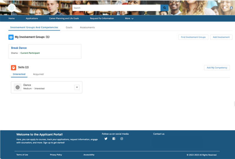 Career Planning and Life Goals hub on Experience Site