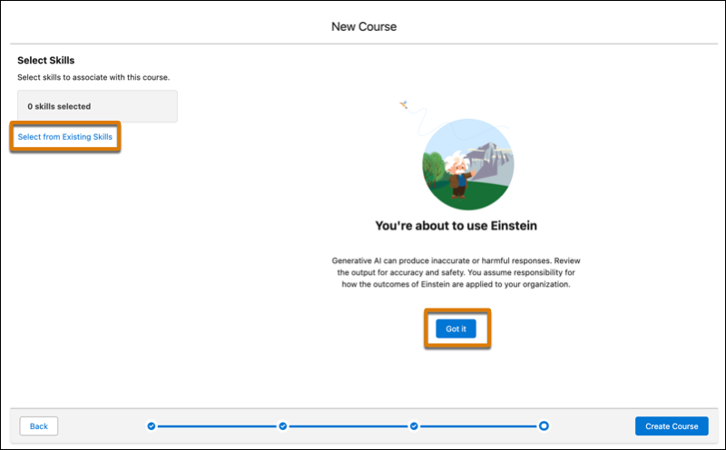 Einstein Kompetensgenerator i inlärningsguiden.