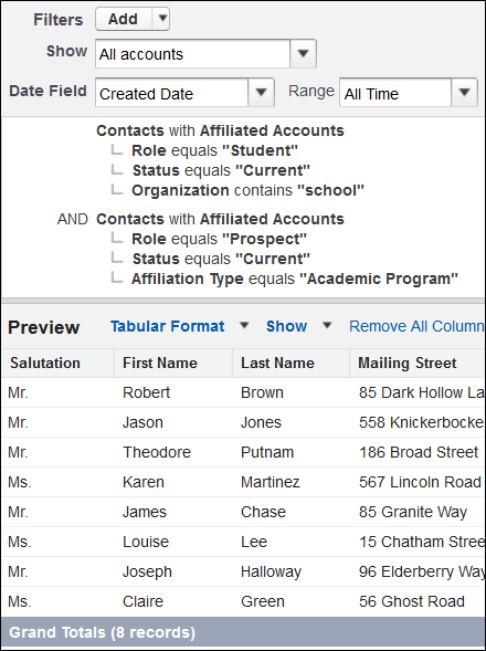 Report preview