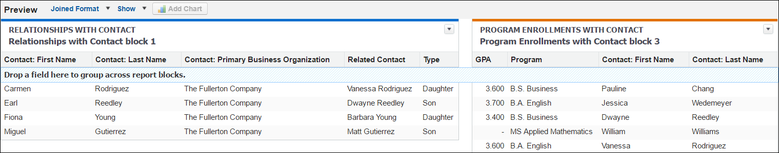 Report preview with new fields