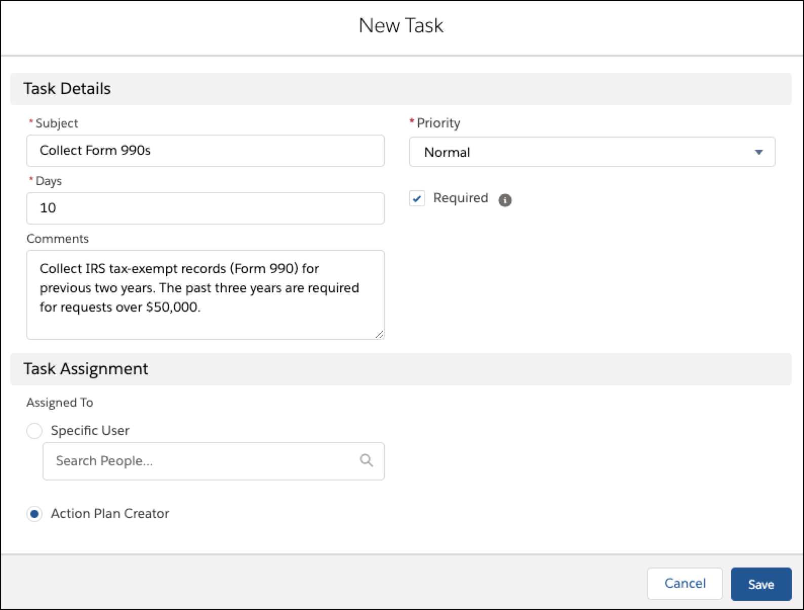 Create a new Task.
